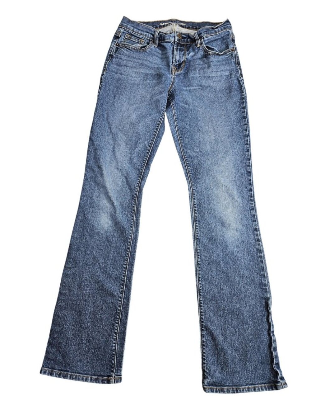Old Navy Original Straight Jeans Womens 2 Regular Blue Med Wash Mid Rise Stretch